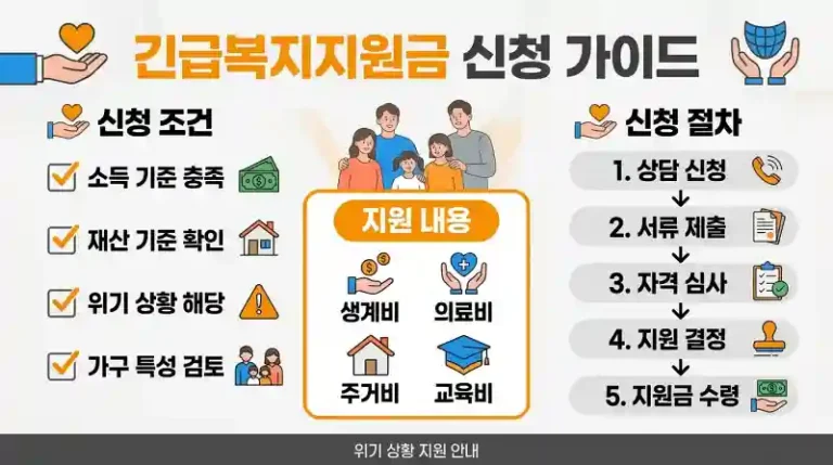 긴급복지 생계지원 조건·금액·신청방법 총정리