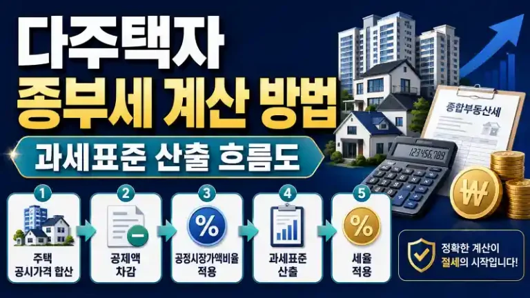 다주택자 종부세 계산 방법과 과세표준 산출 흐름도