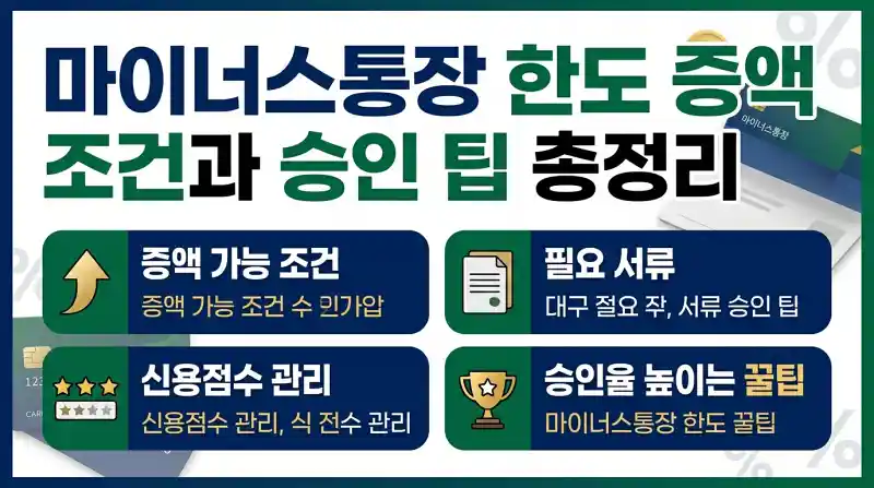 마이너스통장 한도 증액 조건과 승인 팁 총정리