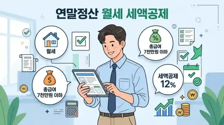 연말정산 월세 세액공제 조건을 확인하는 직장인