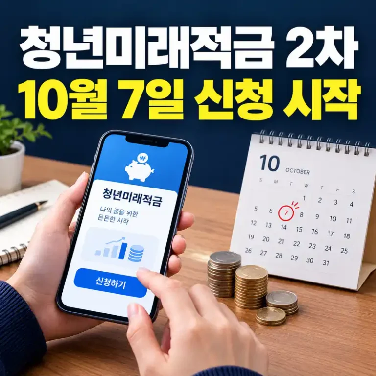 청년미래적금 2차 신청을 위해 스마트폰 은행 앱에서 가입 자격을 확인하는 청년