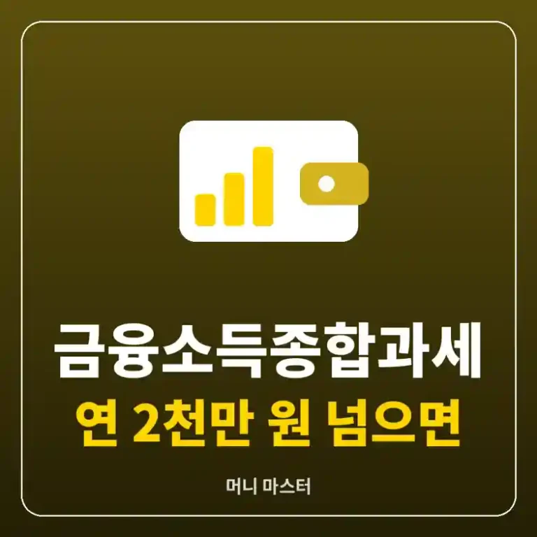 금융소득종합과세를 나타내는 지갑과 수익 그래프 그림