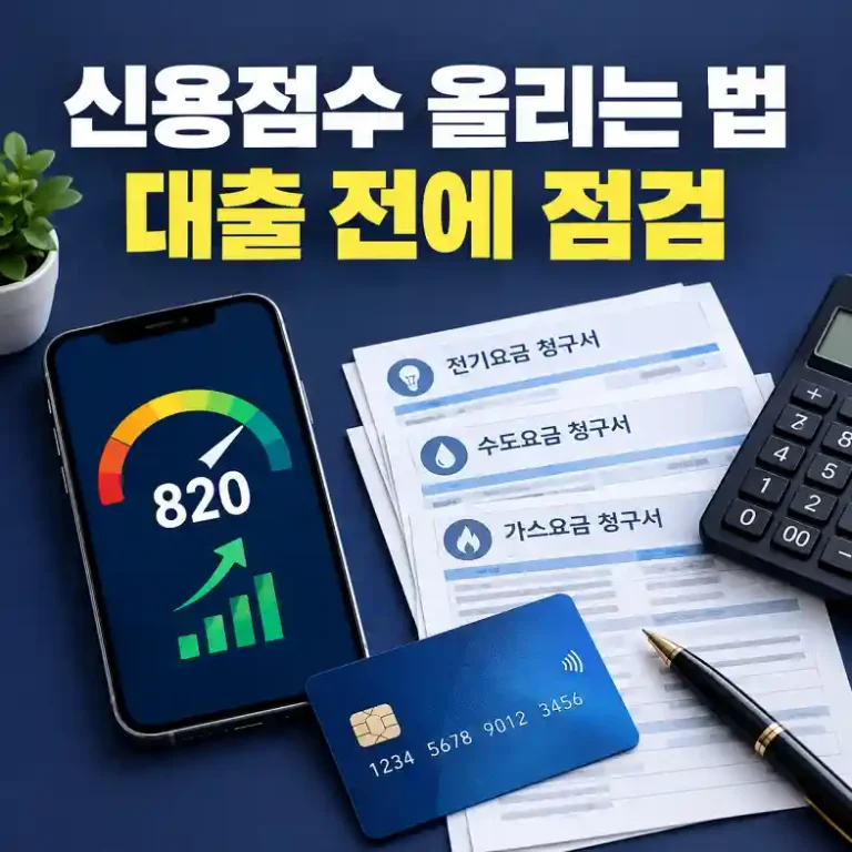 신용점수 올리는 법에 따라 스마트폰 앱에서 통신비 납부내역을 제출하고 점수 변화를 확인하는 직장인