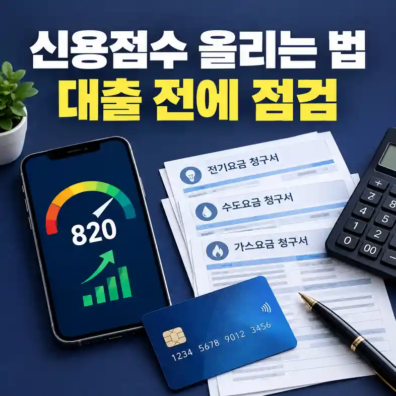 신용점수 올리는 법에 따라 스마트폰 앱에서 통신비 납부내역을 제출하고 점수 변화를 확인하는 직장인